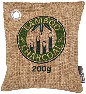 Bamboo Charcoal Air Deodorizer; (200g) Bamboo Mesh Bag; Removes Odors, Absorbs Moisture Prevents Mold, Mildew, and Bacteria for Up To Two Years. Non-toxic and Chemical Free