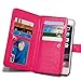 For iPhone 6 6s Case, Roybens 9 Card Slot PU Leather Wallet Case 2 in 1 Magnetic Detachable Back Cover Flip Case with Wrist Strap For Apple iPhone 6 6s (4.7) Rose