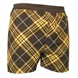 Black and Gold (Yellow) Diamond Diagonal Tartan Plaid Check Cotton Flannel Plaid check boxers boxer shorts available in 3 Youth sizes exposed waist false fly