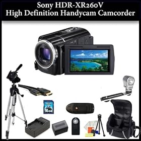 Sony HDR-XR260V HD Handycam Camcorder Kit. Package Includes: HDR-XR260V Camcorder, 50 Tripod, 16GB Memory Card, Video Light & Much Much More!
