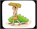 Decorated Mouse Pad with Australia, man, walking, logs, Aborigine, tool, pebbles, wood, plants, sickle