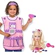 Melissa & Doug Hairstylist Dress Up Costume with Barbie Styling Head Blonde Set of 2 Items