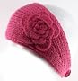 100% Handmade Thin Knit Flower Headband best for Ponytail Styling, Pink