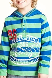 Pure Cotton Stripe Hooded Top [T88-0408B-Z]