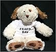 Plush Dog (Dog Tired) toy with Fraud Dav