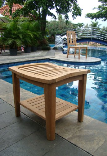 Grade A Teak Wood Shower / Bath Room / Pool / Spa Stool Bench with Shelf (**March Madness-Blowout Sale**)