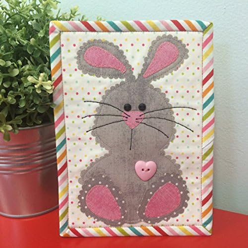 Bunny Mug Rug Pre-Cut Applique Kit, Sewing Quilt Kit