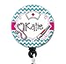 Retractable Badge Reel - Aqua Nurse Tools Chevron - Personalized Name - Badge Holder