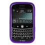 Solid Dark Purple Durable Rubber Soft Silicone Skin Cover Case for RIM Blackberry Bold 9000 Smartphone