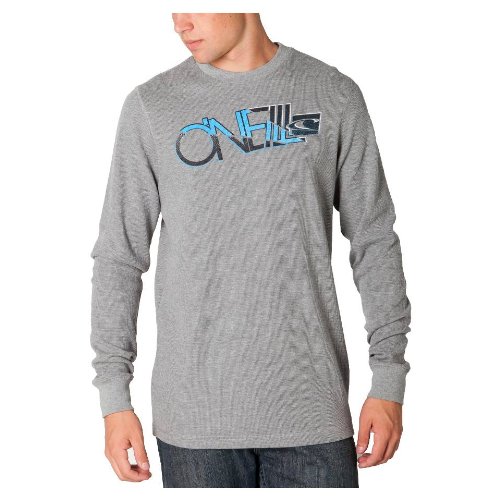 Oneill Boys 8-20 Breakaway Thermal Crew Neck Long Sleeve Shirt, Heather Gray, Large