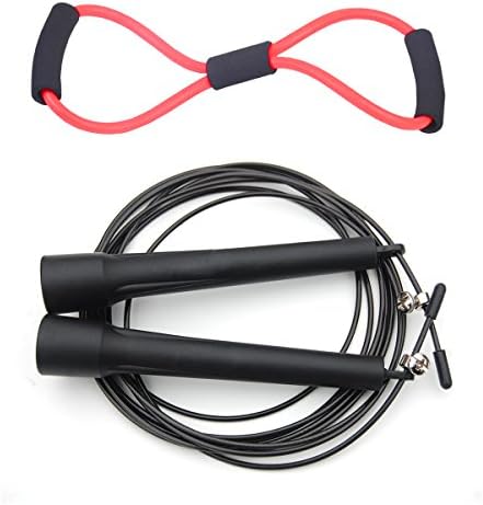 Myshine Adjustable Jump Rope Crossfit For Boxing - MMA Training, Exercise with a Strength Training Resistance Figure 8 resistance exercise bands, Exercise for Fitness Muscle Workout