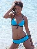 Neckholder Push-Up Bikini T�rkis Braun