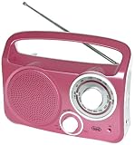 Trevi Retro AM FM Radio. Mains Battery (Pink)