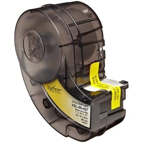 Brady XSL-96-427 Idxpert 0.75" Height, 1" Width, B-427 Self-Laminating Vinyl, Black On White And Translucent Color Label (250 Per Cartridge)