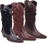 Bearpaw Womens Suede/Leather Cowgirl Boot - Style 636 Dakota