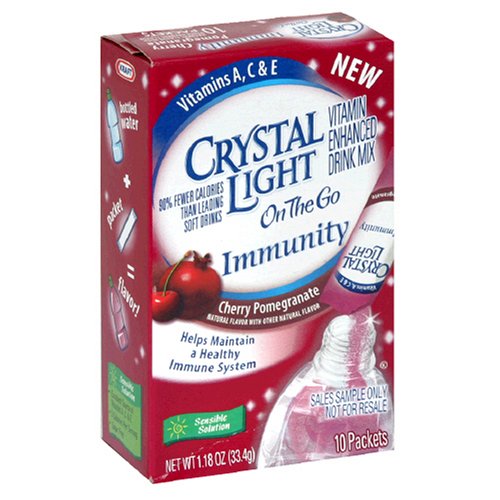 Crystal Light On the Go, Immunity Pomegranate Cherry, 10-Count Box (Pack of 6) by Crystal Light