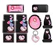 Hello Kitty Sanrio Hearts Design 10pc Auto Accories Combo Set - Front & Rear Floor Mats, Seat Covers, Steering Wheel Cover, CD Visor Organizer, License Plate Frame & Keychain Hello Kitty Sanrio Hearts Design 10pc Auto Accories Combo Set - Front & Rear Floor Mats, Seat Covers, Steering Wheel Cover, CD Visor Organizer, License Plate Frame & Keychain