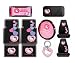 Hello Kitty Sanrio Hearts Design 10pc Auto Accories Combo Set - Front & Rear Floor Mats, Seat Covers, Steering Wheel Cover, CD Visor Organizer, License Plate Frame & Keychain