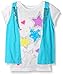 Dream Star Girls' Slub Vest with Sequins and Glitter Screen Tee 2 Pc Set