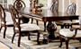 Double Pedestal Dining Table with Extension Leaf Cherry Finish