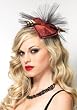 Leg Avenue A1690 Cupid Lurex Fascinator Hair Clip With Tulle Fan Detail (Red;One Size)