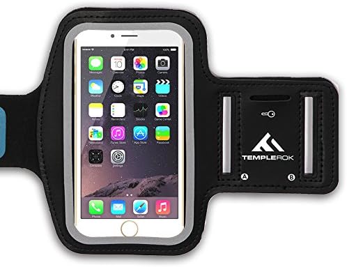 TempleRok iPhone 6 Armband Case for Running, Walking, Jogging, Gym and Workout - Sports Case with Key Holder - Touchscreen Compatible, Clear Cover, Sweat-proof