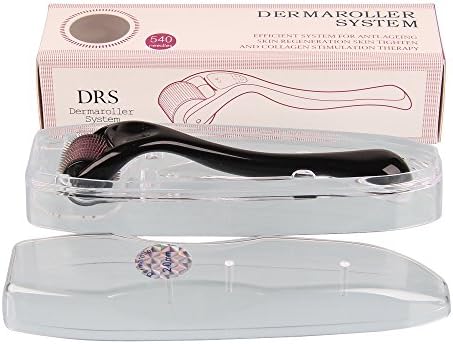 Superality Micro Needle Derma Skin Roller 540 needles 0.5mm Titanium Black Purple Roller for Wrinkles, Scar, Acne, Cellulite treatment, Multiplies the Absorption of EGF, Vitamin C, Coconut Oil, Anti Ageing Serum & Hyaluronic Acid Face Serum, Comes in a Protective Case