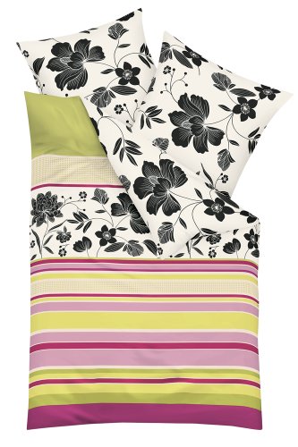 Kaeppel G-101906-18D3-VAMH Bettw&auml;sche 2-teilig Happy 155 x 220 cm Satin, Farbe pink