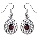 Garnet Jewelry Sterling Silver Earrings 1.25 inches (erg059)