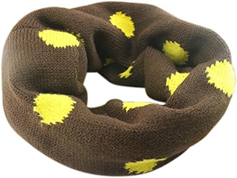 Dimore Kid's Infinity Neck Warmer in Soft Fashionable Wave Point Scarves for the Winter Gift (brown)
