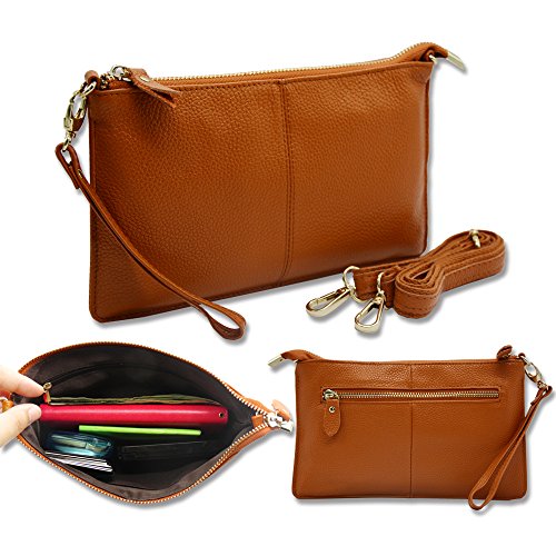 Befen Women's Genuine Leather Smartphone Wristlet Crossbody Wallet