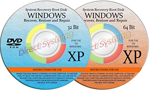 2 BOOT DISKS for RESTORE & RECOVERY for WINDOWS XP 32 & 64 bit