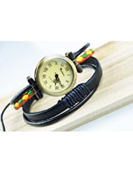 KANO BAK(TM) Fashion Weave Wrap Around Leather Retro Bracelet Woman Girl Man Colorful Wrist Gift Watch