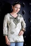 White Brasso Printed Kurti / Tunic / Women's Top