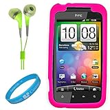 Pink Rubberized Protective Silicone Skin Cover for HTC Droid Incredible 2 ( ....