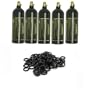 Paintball 20oz Co2 Tanks - Get 5 & Save only 1 Shipping Charge! Plus 25 ORINGS!