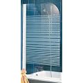 Schulte D1650 04 72 Badewannenfaltwand 1-teilig, H 140 x B 80 cm, Echtglas Dekor Querstreifen, alpinwei�