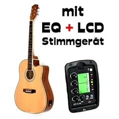 Elektro Akustik Western Gitarre ZEBRA mit eingebautem LCD Stimmger�t und Preamp 4 Band Tonabnehmer, Rosenholz Griffbrett