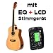 Elektro Akustik Western Gitarre ZEBRA mit eingebautem LCD Stimmger�t und Preamp 4 Band Tonabnehmer, Rosenholz Griffbrett
