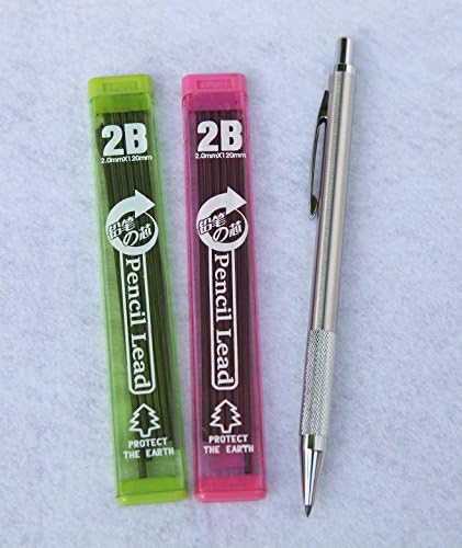 Set of 2.0 mm Lead Holder Mechanical Pencil &amp; 2 tubes Pencil Lead Refill Draft Drawing Art Sketching