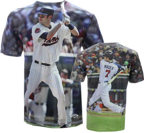 Joe Mauer Minnesota Twins Hi-Def Sublimated Dye Photo T-Shirt