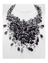 Flower Natural Stone Necklace In Zinc