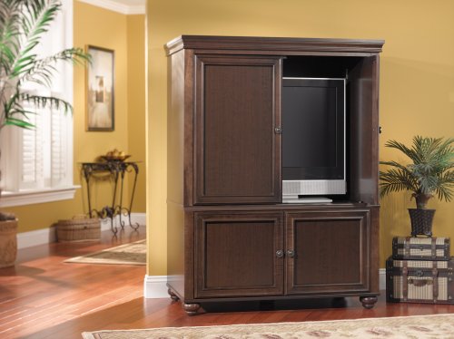 Bush Furniture Savannah Collection Pocket Door Armoire, Mocha Cherry