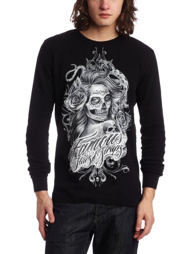 Famous Stars and Straps Mens Voodoo Thermal Top, Black, Small