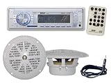 Pyle Audio Kit for the Car/Truck/SUV/Boat, PLMR18 AM/FM MPX Radio with SD/Memory-Card Slot and USB + Pair of 4
