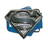  : SUPERMAN CLASSIC SHIELD SILVER PLATED 3D EMBOSSED LICENSED BUCKLE