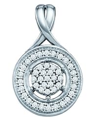 10KT White Gold Two Tone 0.15 CTW Diamond Fashion Pendant