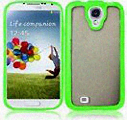 Transparent Clear Neon Green Hard Cover Case for Samsung Galaxy S4 S IV SIV