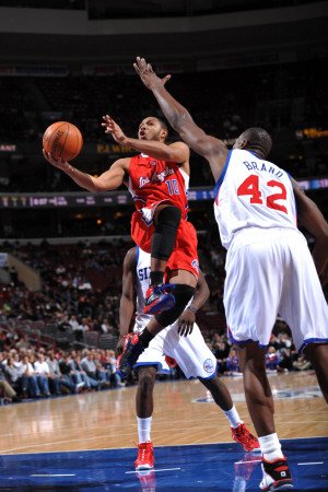 Los Angeles Clippers v Philadelphia 76ers: Eric Gordon and Elton Brand Photographic Poster Print by Jesse D. Garrabrant, 24x36