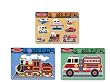 Melissa & Doug Vehicles/Train/Fire Truck Sound Puzzles Bundle